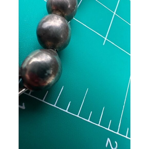 VTG Taxco Sterling Silver Chunky bench Bead Ball Bracelet Box Clasp Mexico 31g - Picture 4 of 16